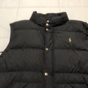 Black Ralph Lauren Polo vest with detachable Hood.